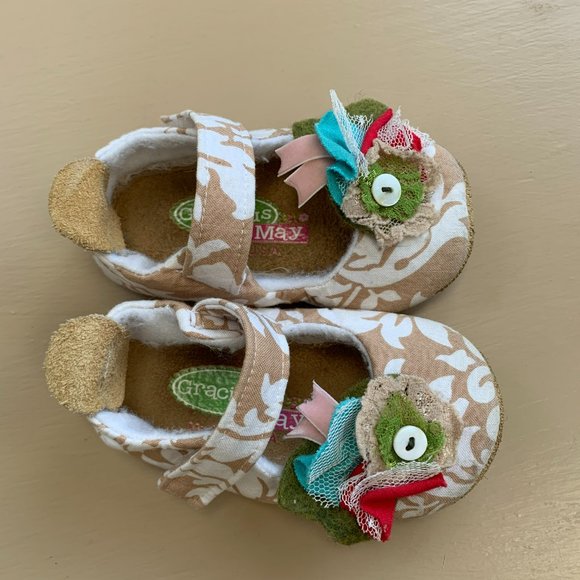 Gracious May Damask Posie Shoes Size 5 - Picture 2 of 4